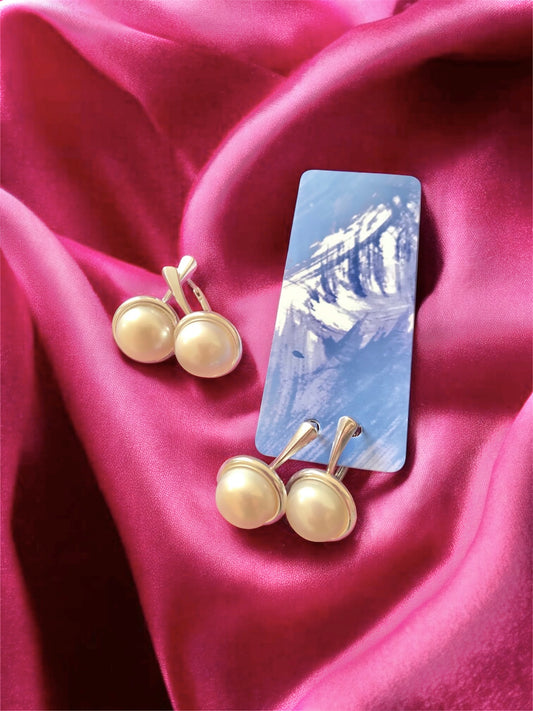 10mm Freshwater Pearl Drop Earrings on 925 Solid Silver