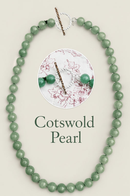 Aventurine Semi-Precious Jade Quality Necklace with Solid Silver Toggle Clasp