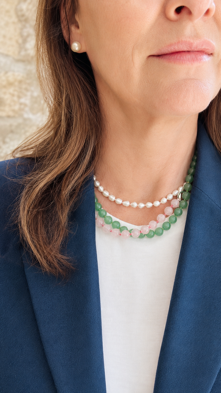 Aventurine Semi-Precious Jade Quality Necklace with Solid Silver Toggle Clasp