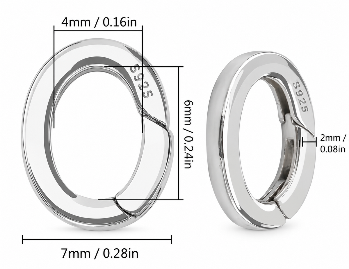 Solid Silver Pendant and Charm Connector SMALL