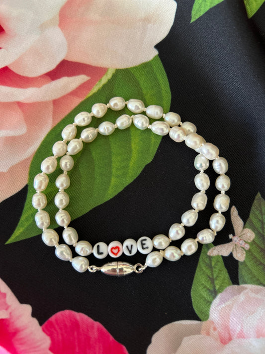 LOVE Bouton Pearl Necklace