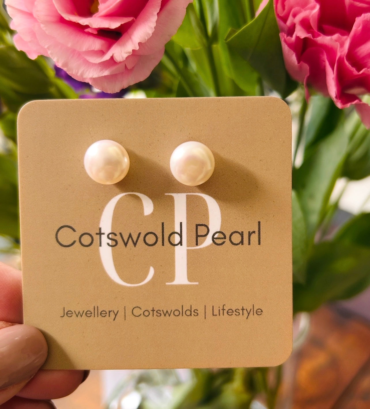 Freshwater large 10mm Pearl Stud Earrings