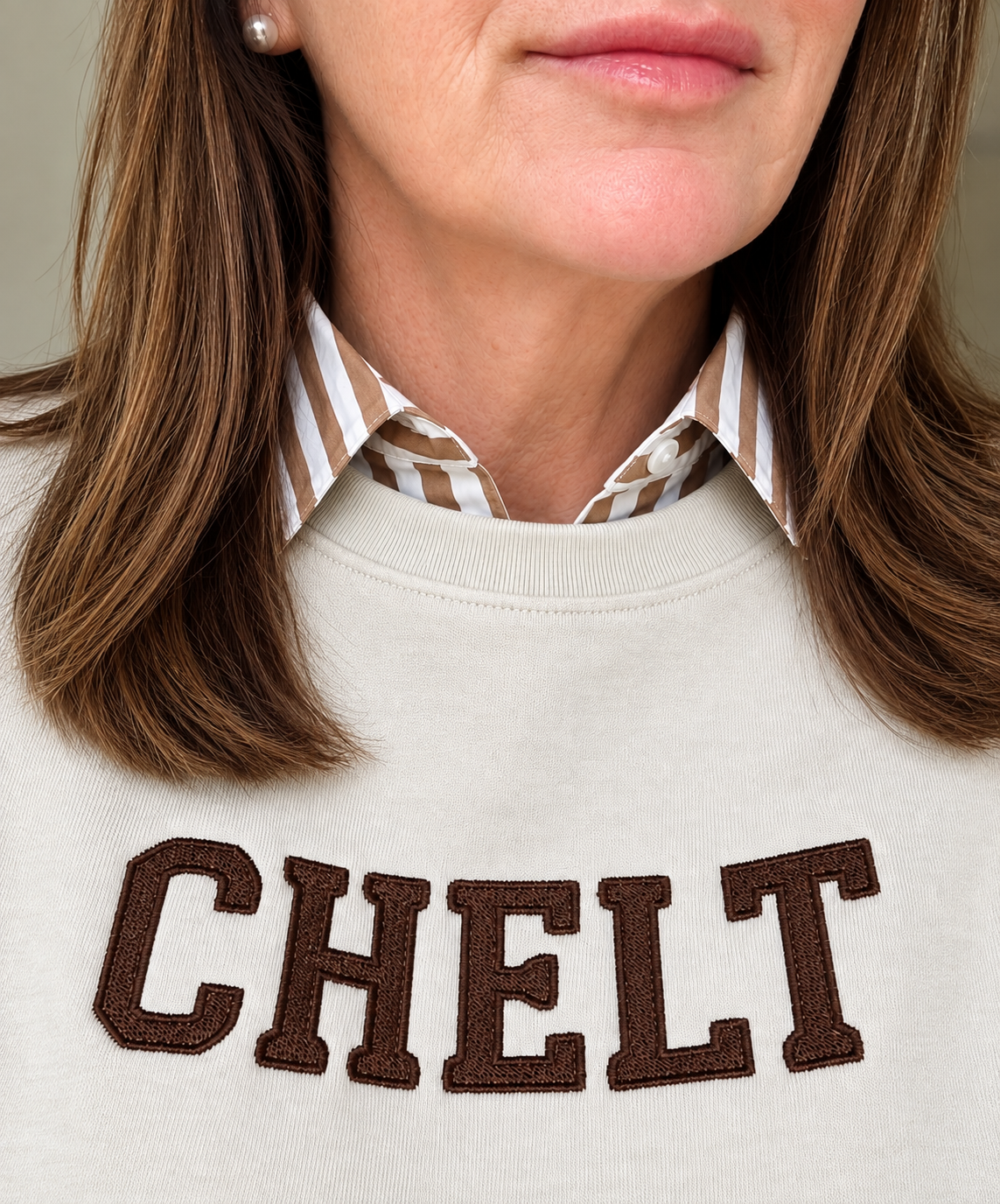 CHELT Varsity Sweatshirt - Cheltenham Cotswolds - Embroidered Organic Cotton