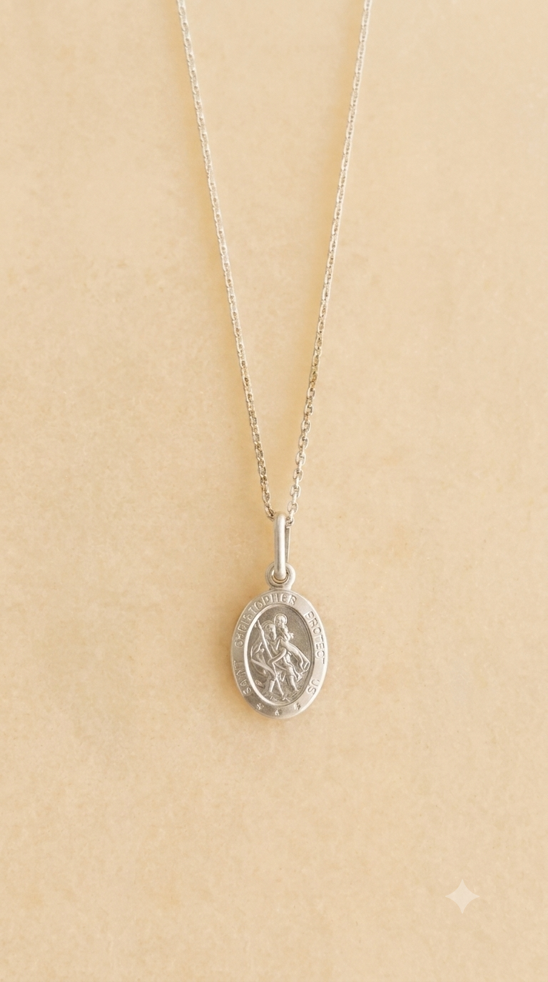 Silver Mini St Christopher Pendant