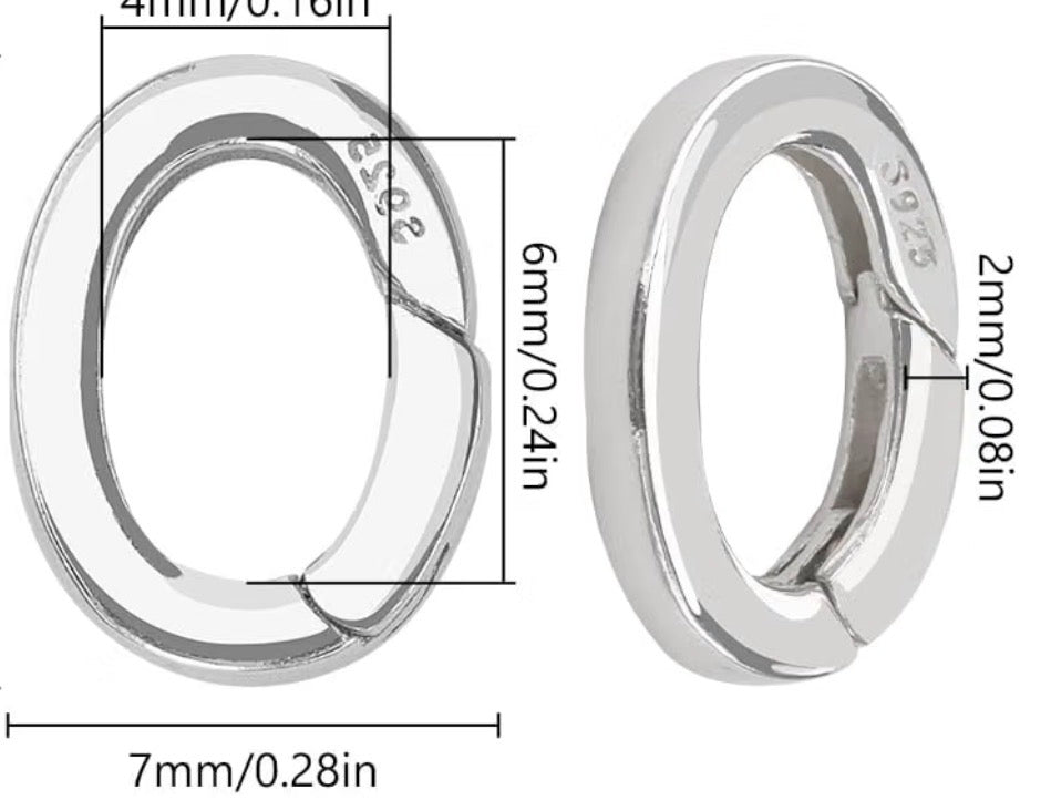 Solid Silver Pendant and Charm Connector SMALL