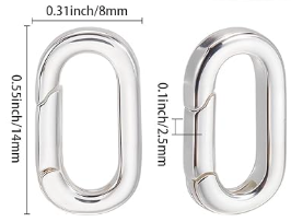 Silver Plate Oval Spring Gate Ring